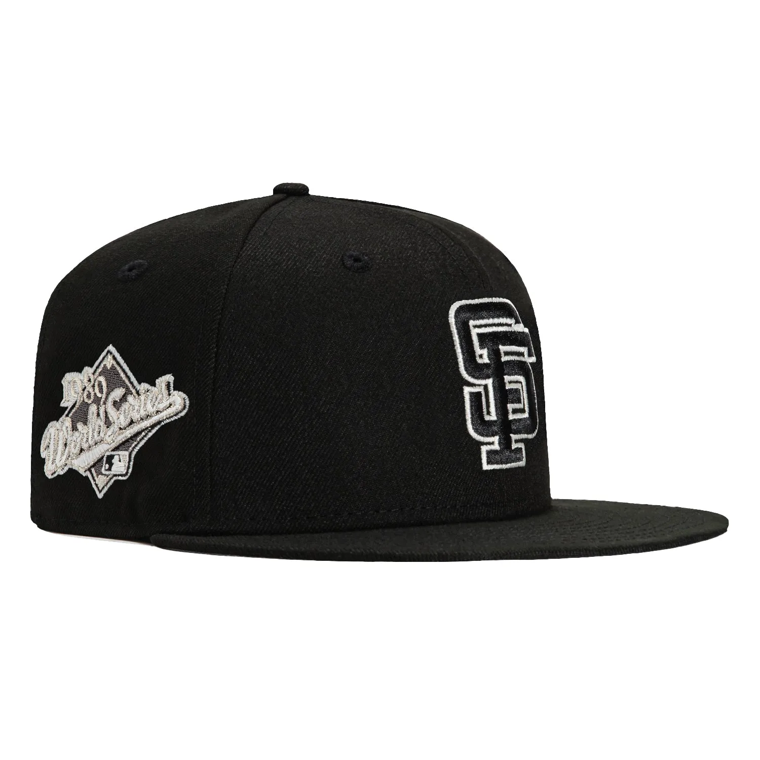 New Era 59Fifty Glow in the Dark San Francisco Giants 1989 World Series Patch Hat - Black, White sold by Hat Club