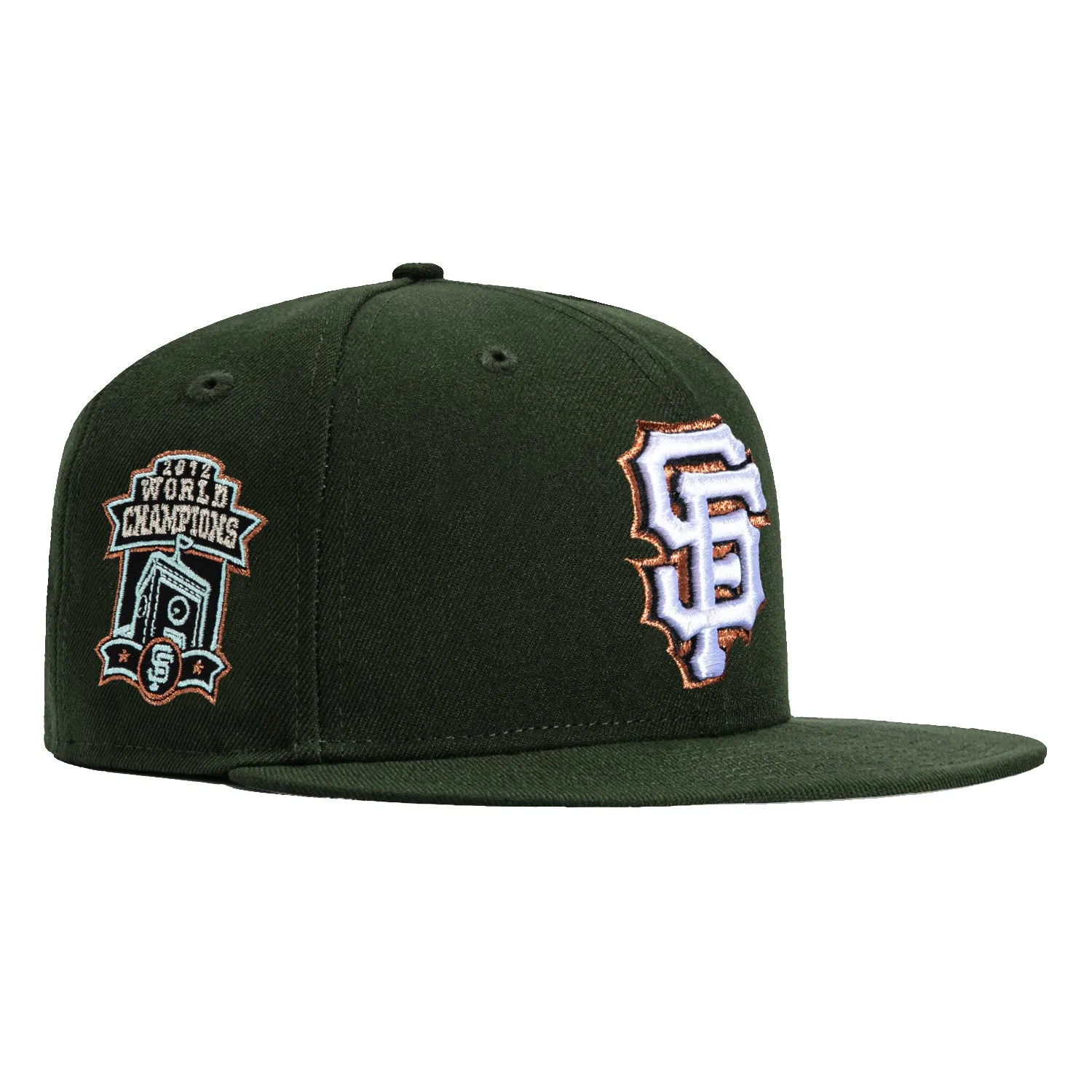 New Era 59Fifty San Francisco Giants 2012 World Series Champions Patch Hat - Green, White, Metallic Copper sold by Hat Club