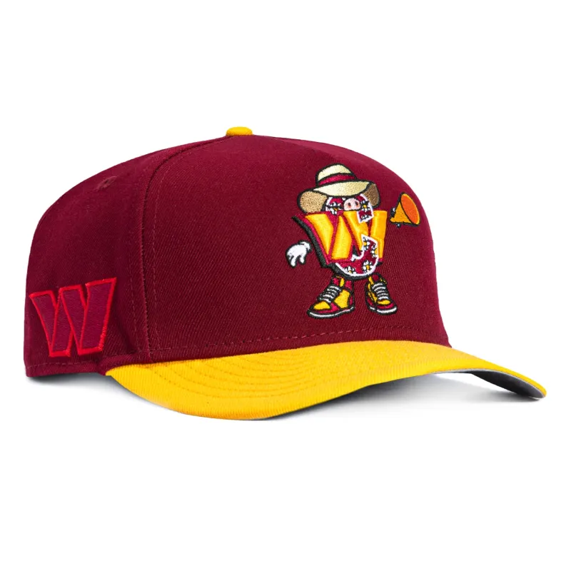 New Era 9Fifty A-Frame Cartoon Washington Commanders Logo Patch Snapback Hat - Cardinal, Gold made by New Era