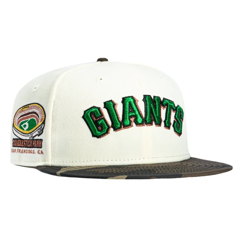 New Era 59Fifty San Francisco Giants Candlestick Park Patch Word Hat - White, Camo made by New Era