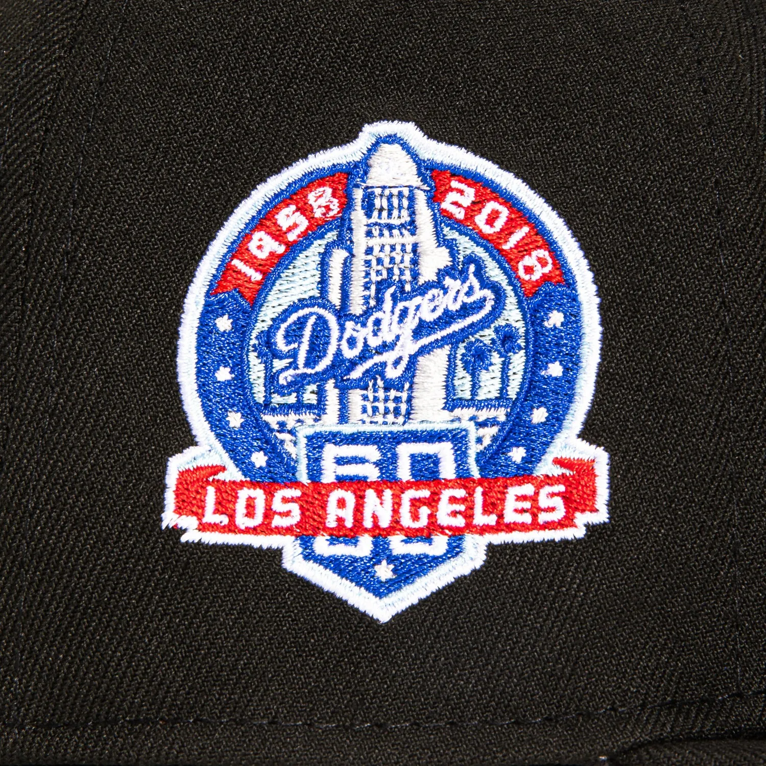 New Era 59Fifty Los Angeles Dodgers 60th Anniversary Patch Upside Down Hat - Black, White sold by Hat Club product image thumbnail 5
