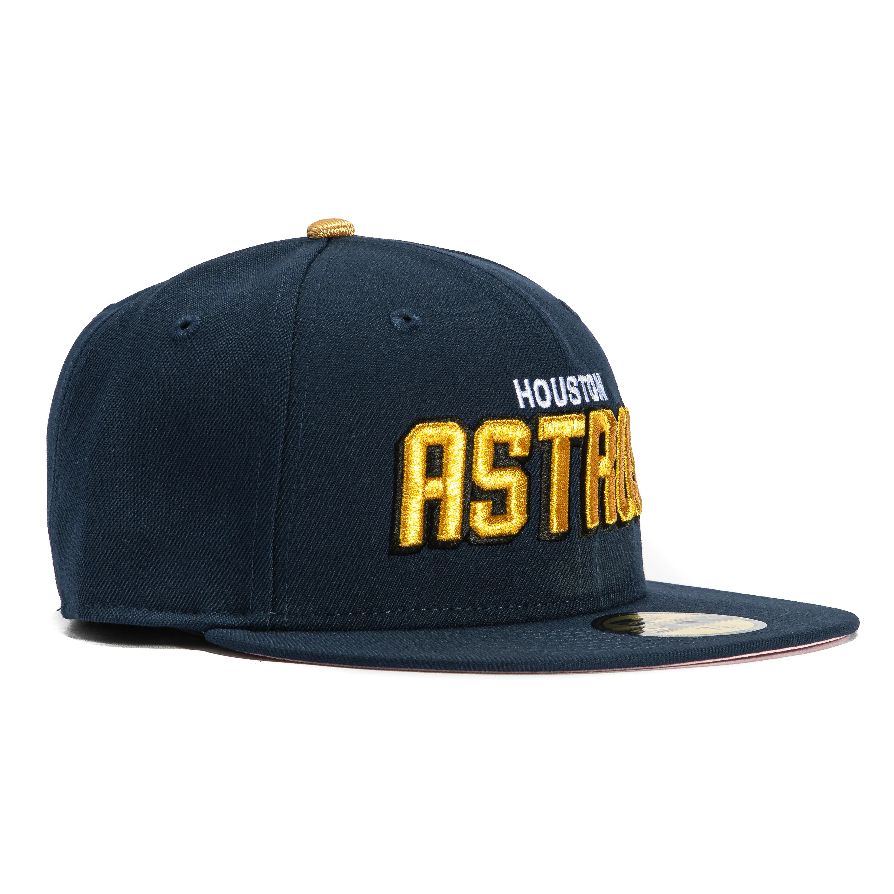New Era 59Fifty Houston Astros Shadow Hat - Navy, Metallic Gold sold by Hat Club