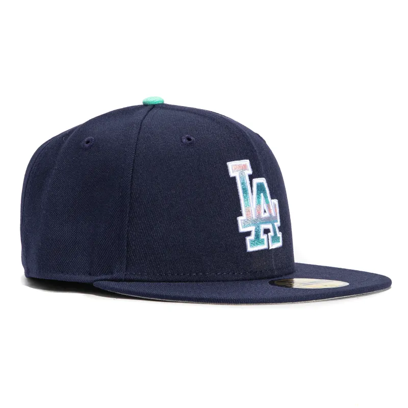 New Era 59Fifty Los Angeles Dodgers Prism Pattern Logo Hat - Light Navy sold by Hat Club