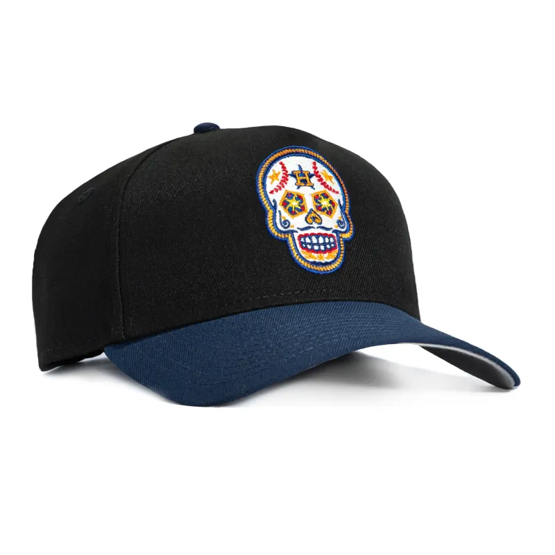 New Era 9Forty A-Frame Houston Astros Sugar Skull Snapback Hat - Black, Navy made by New Era