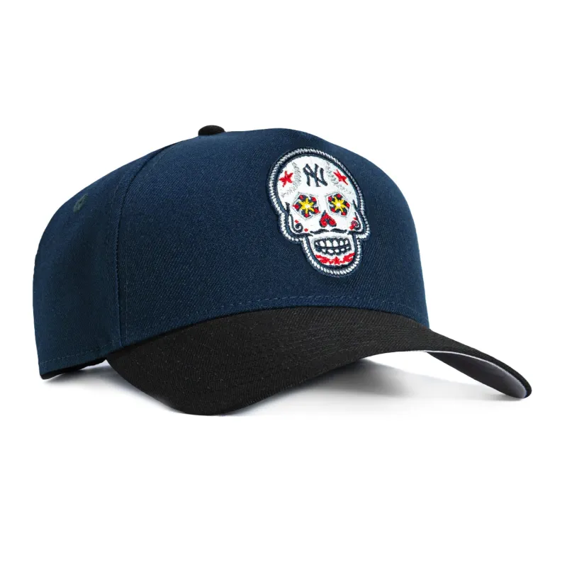 New Era 9Forty A-Frame New York Yankees Sugar Skull Snapback Hat - Navy, Black made by New Era