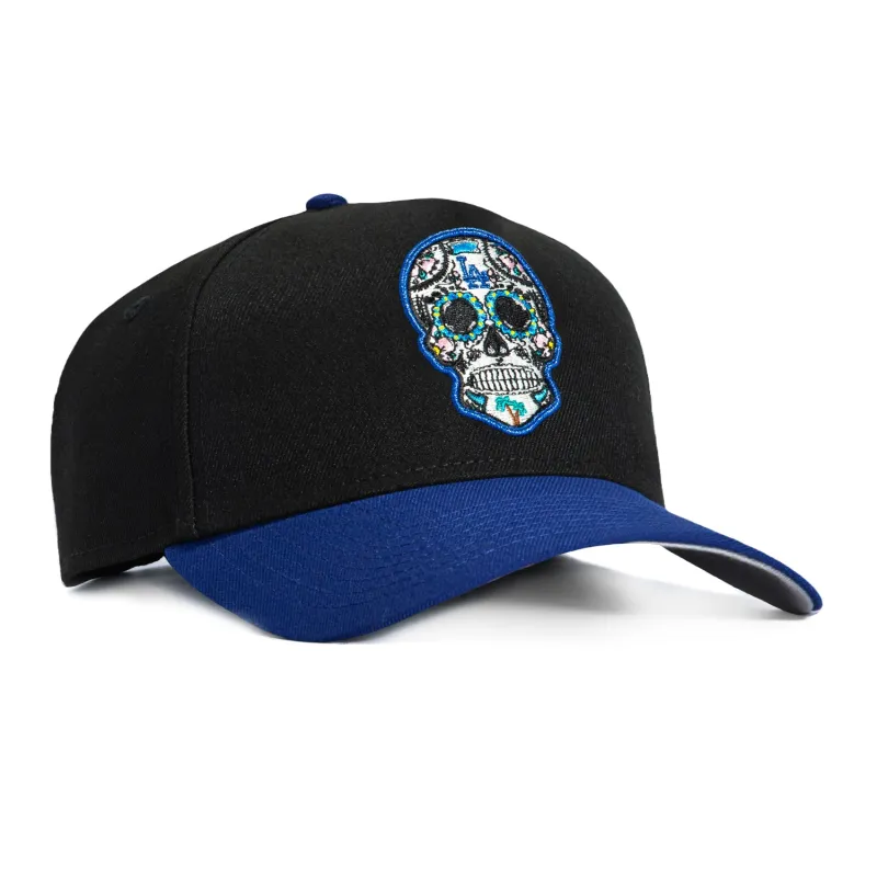 New Era 9Forty A-Frame Los Angeles Dodgers Sugar Skull Snapback Hat - Black, Royal made by New Era