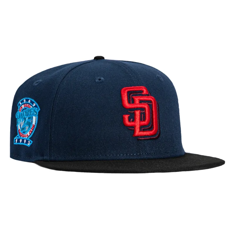 New Era 59Fifty Horror Pack San Diego Padres 25th Anniversary Patch Hat - Navy, Black, Red sold by Hat Club