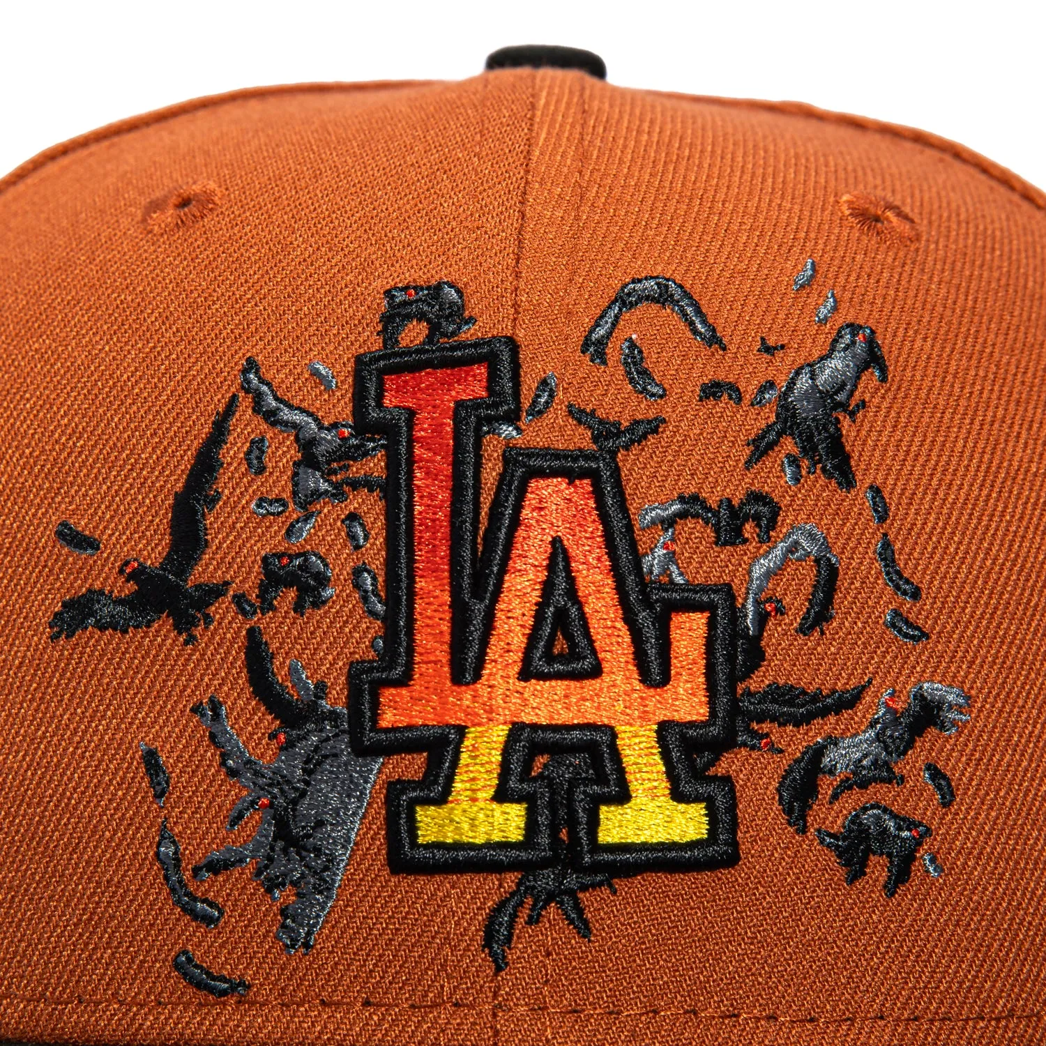 New Era 59Fifty Horror Pack Los Angeles Dodgers 50th Anniversary Stadium Patch Crow Hat - Burnt Orange, Black sold by Hat Club product image thumbnail 4