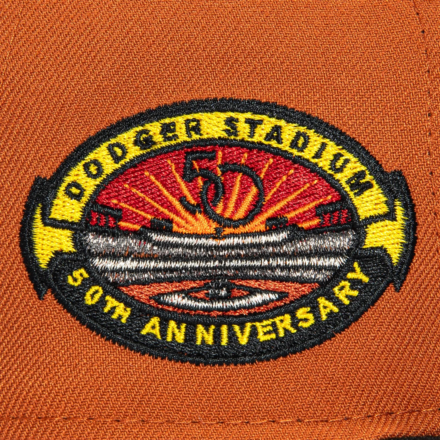 New Era 59Fifty Horror Pack Los Angeles Dodgers 50th Anniversary Stadium Patch Crow Hat - Burnt Orange, Black sold by Hat Club product image thumbnail 5