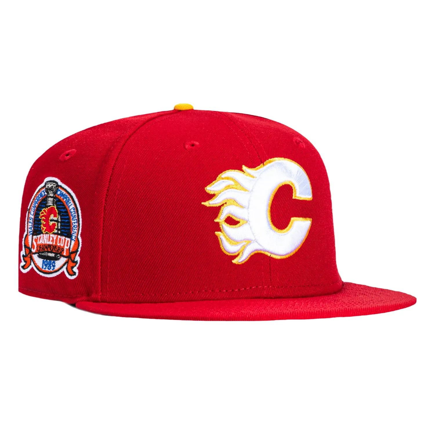 New Era 59Fifty Calgary Flames 1989 Stanley Cup Patch Hat - Red sold by Hat Club