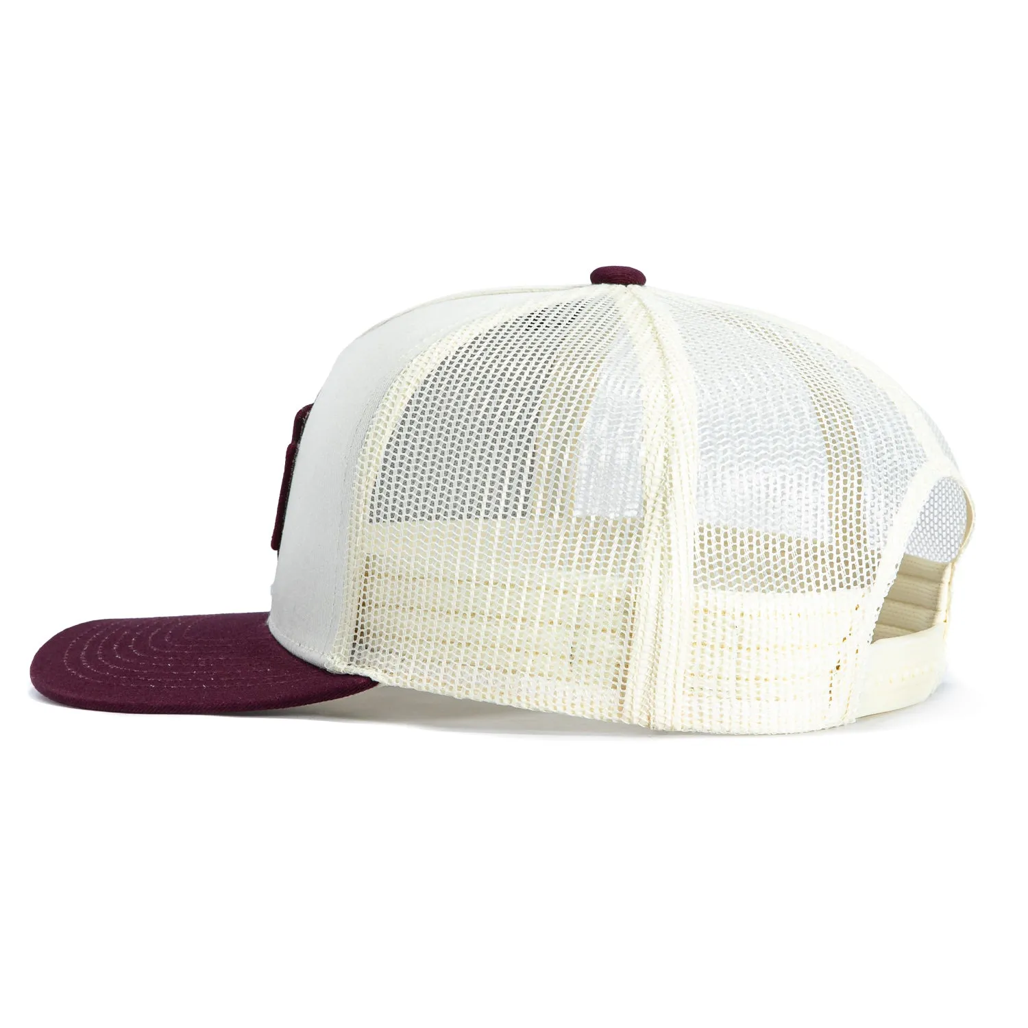 Brixton Genuine Quality Snapback Trucker Hat - White, Maroon sold by Hat Club product image thumbnail 2
