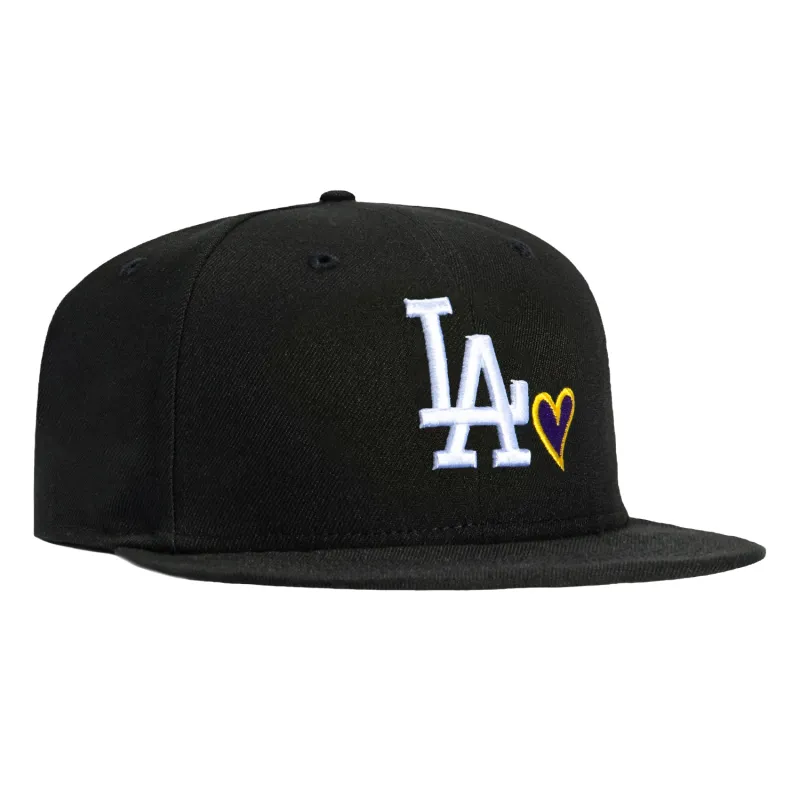 New Era 59Fifty Los Angeles Dodgers Heart Hat - Black, Purple, Gold made by New Era