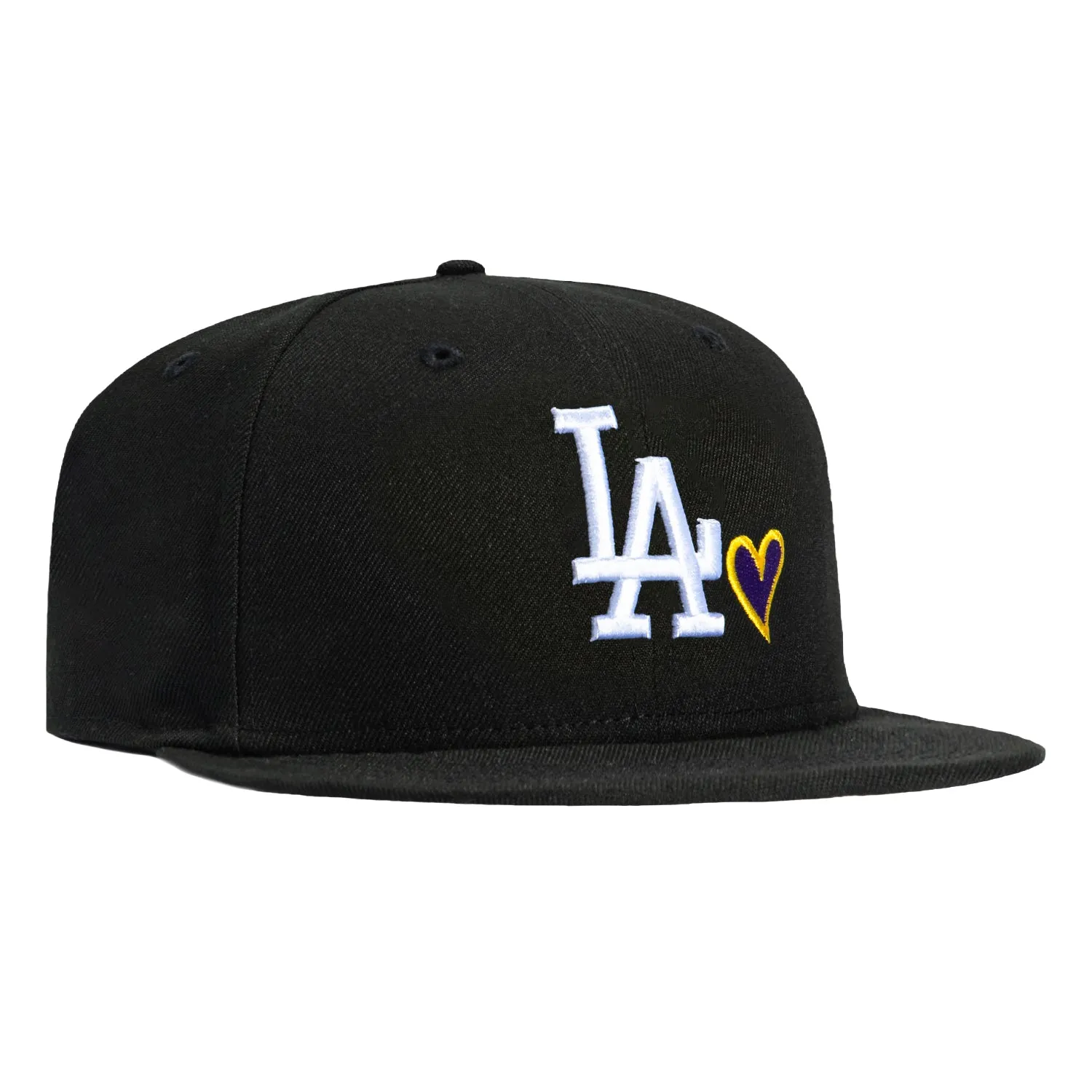 New Era 59Fifty Los Angeles Dodgers Heart Hat - Black, Purple, Gold sold by Hat Club