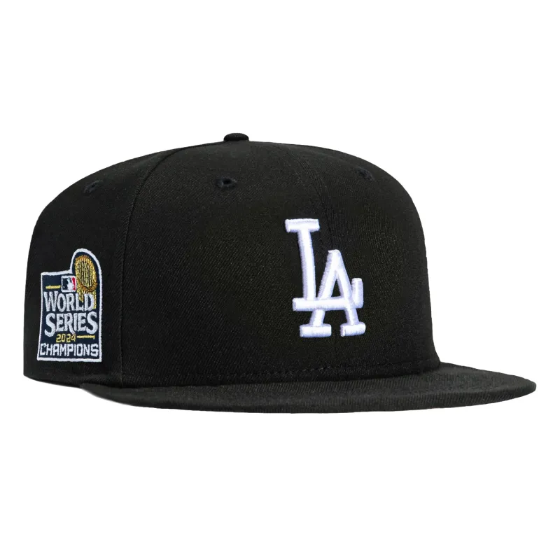 New Era 59Fifty Los Angeles Dodgers 2024 World Series Champions Patch Hat - Black, White sold by Hat Club