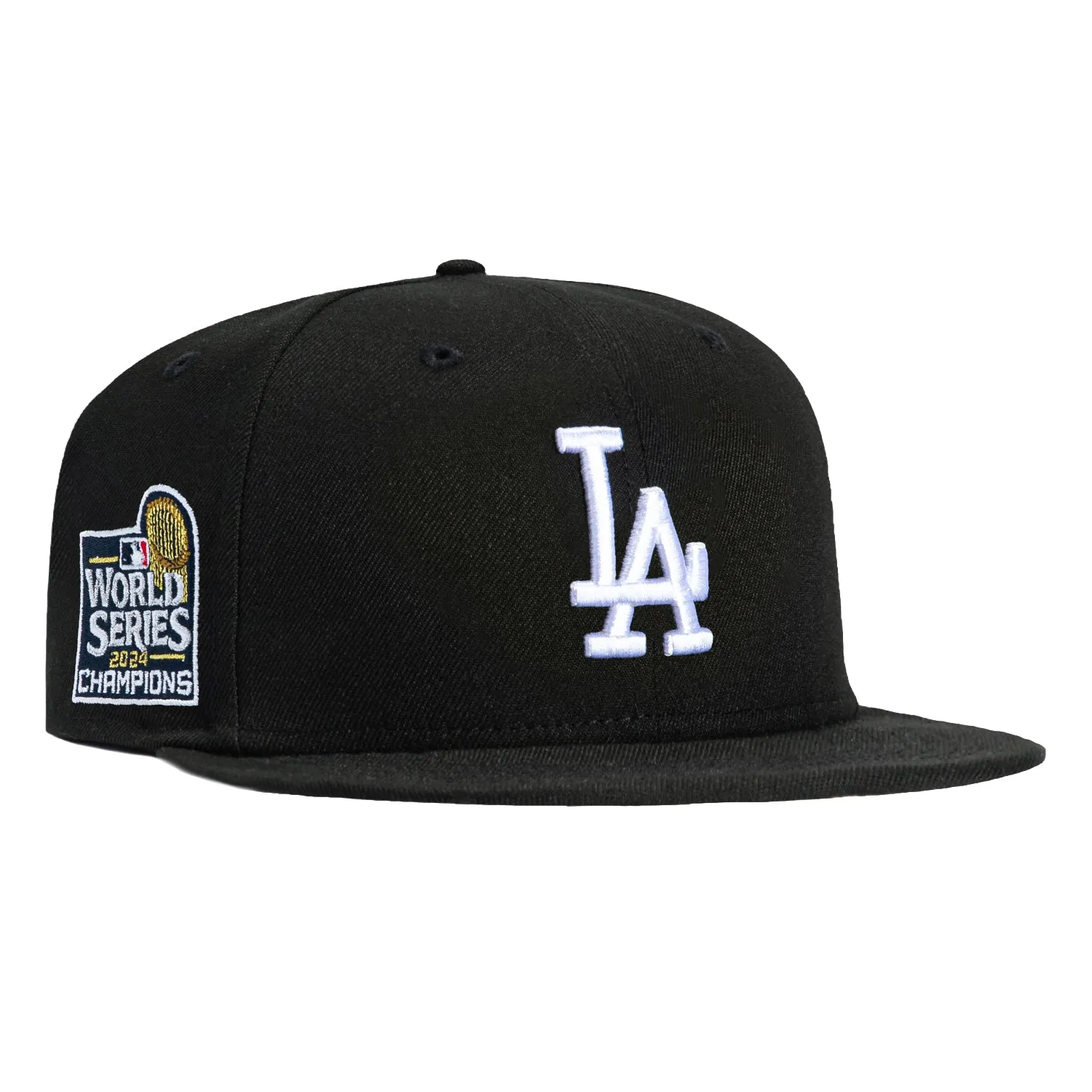New Era 59Fifty Los Angeles Dodgers 2024 World Series Champions Patch Hat - Black, White sold by Hat Club