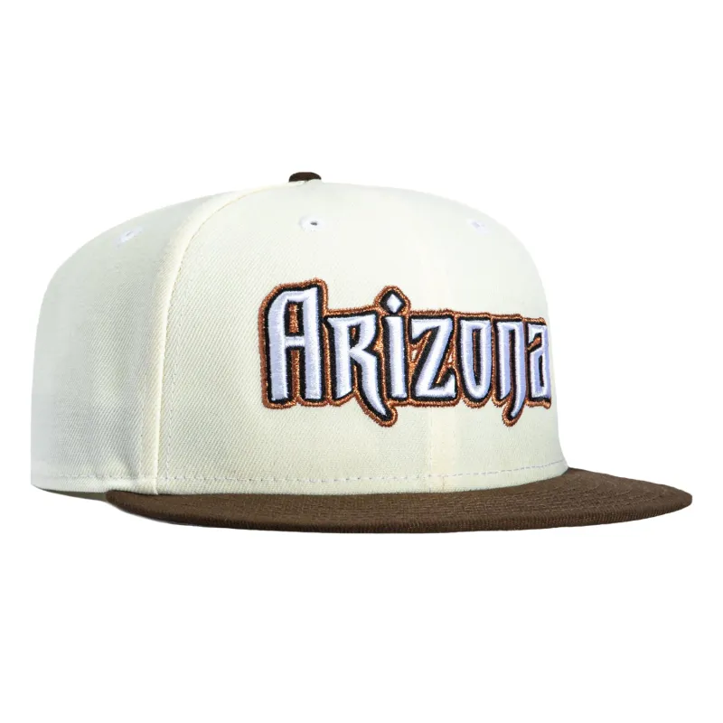 New Era 59Fifty Arizona Diamondbacks 2007 Word Hat - White, Brown, Metallic Copper made by New Era