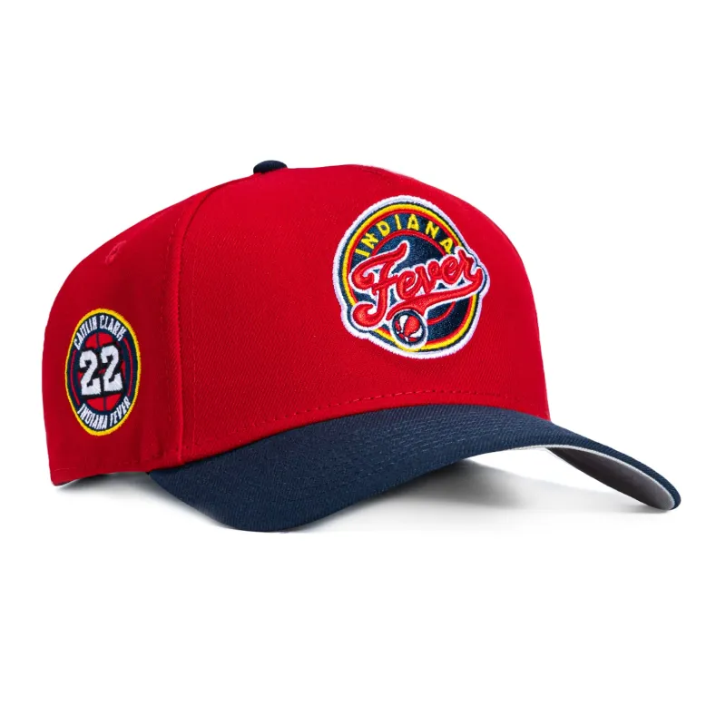 New Era 9Forty A-Frame Indiana Fever Caitlin Clark 22 Patch Snapback Hat - Red, Navy made by New Era