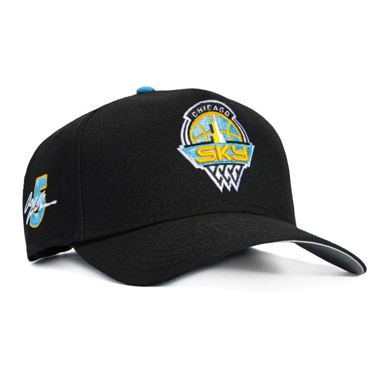 New Era 9Forty A-Frame Chicago Sky Angel Reese 5 Patch Snapback Hat - Black sold by Hat Club