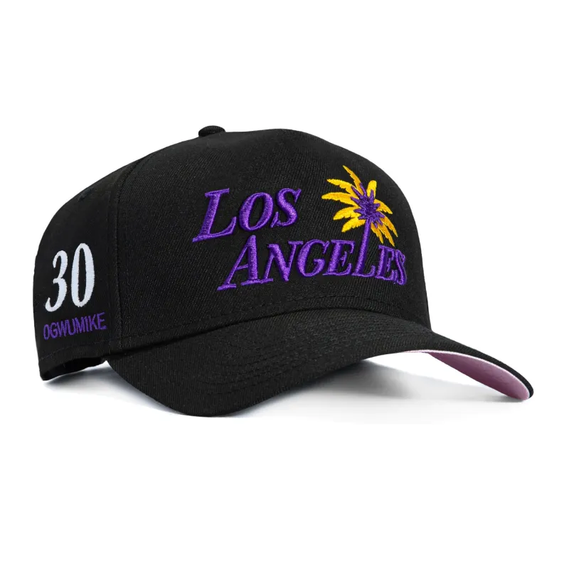 New Era 9Forty A-Frame Los Angeles Sparks Nneka Ogwumike 30 Patch Pink UV Snapback Hat - Black made by New Era