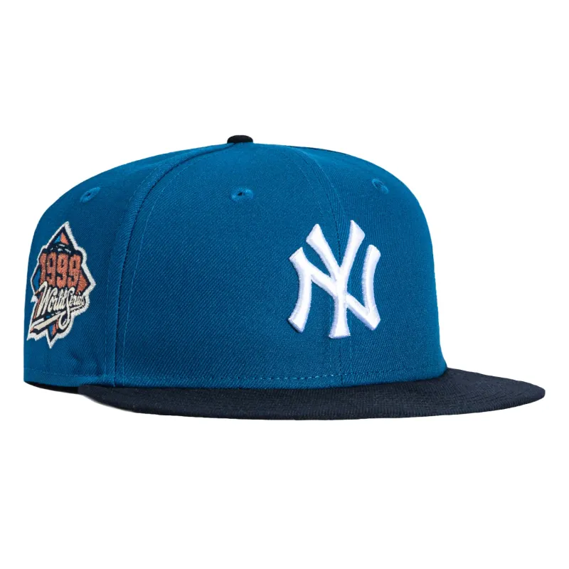 New Era 59Fifty New York Yankees 1999 World Series Patch Pink UV Hat - Indigo, Navy sold by Hat Club