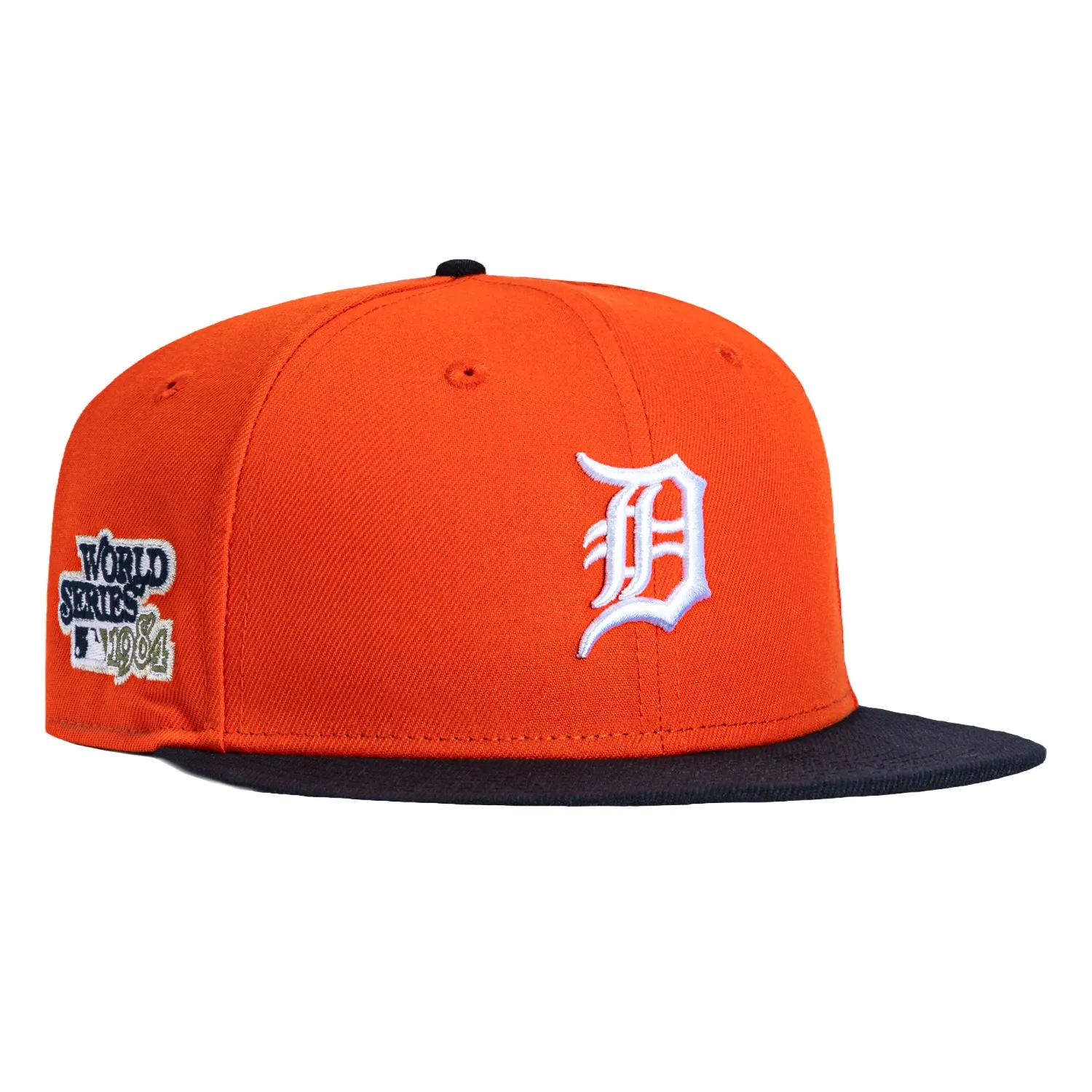 New Era 59Fifty Detroit Tigers 1984 World Series Patch Hat - Orange, Navy sold by Hat Club