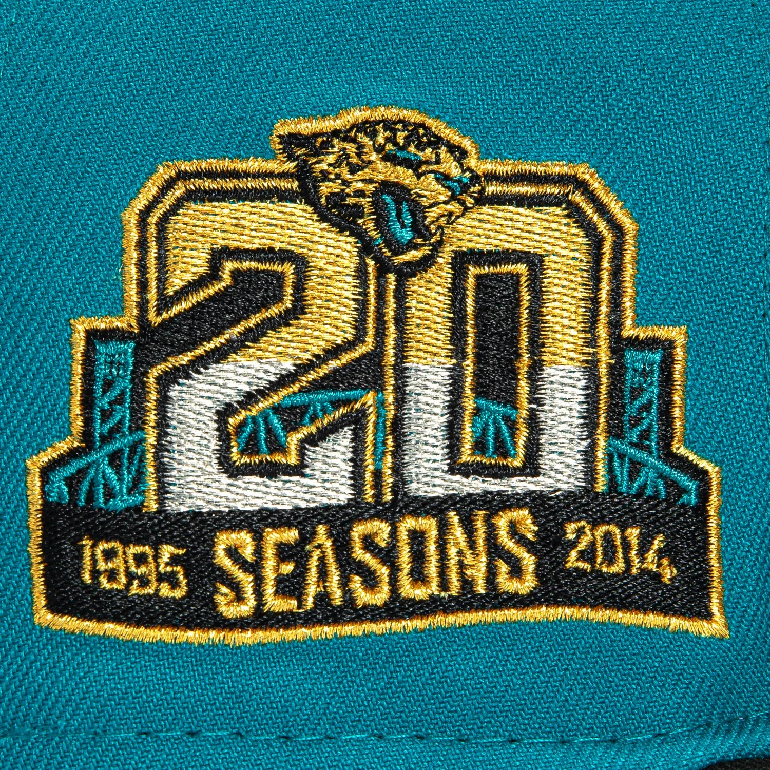 New Era 59Fifty Jacksonville Jaguars 20th Anniversary Patch Pink UV Hat - Teal, Black sold by Hat Club product image thumbnail 5