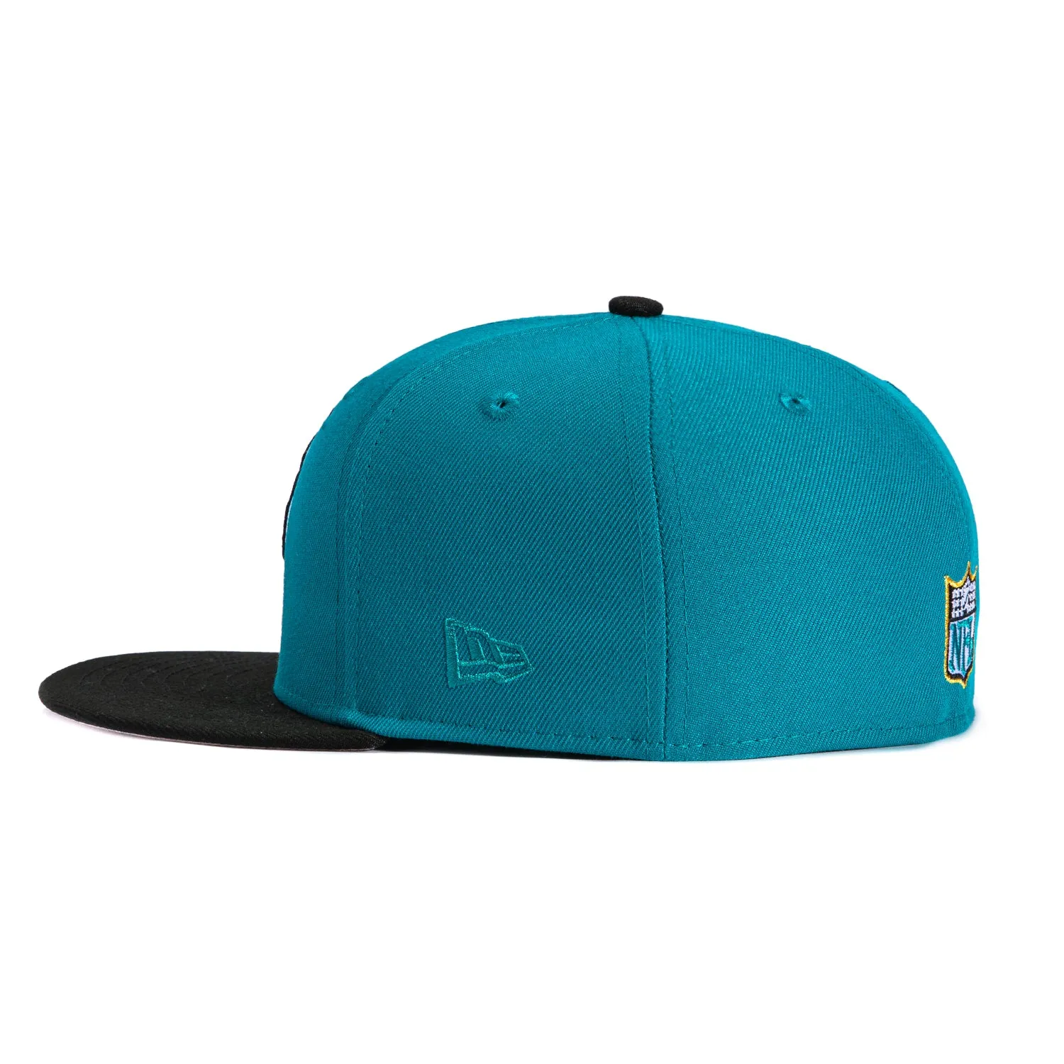 New Era 59Fifty Jacksonville Jaguars 20th Anniversary Patch Pink UV Hat - Teal, Black sold by Hat Club product image thumbnail 3