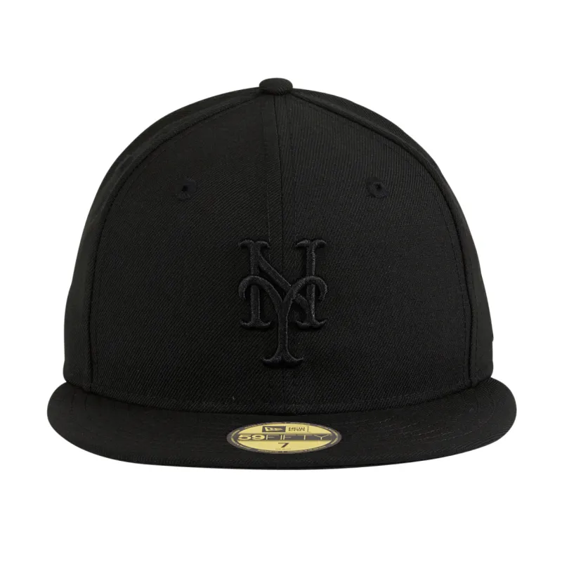 New Era 59Fifty New York Mets Hat - Black, Black sold by Hat Club