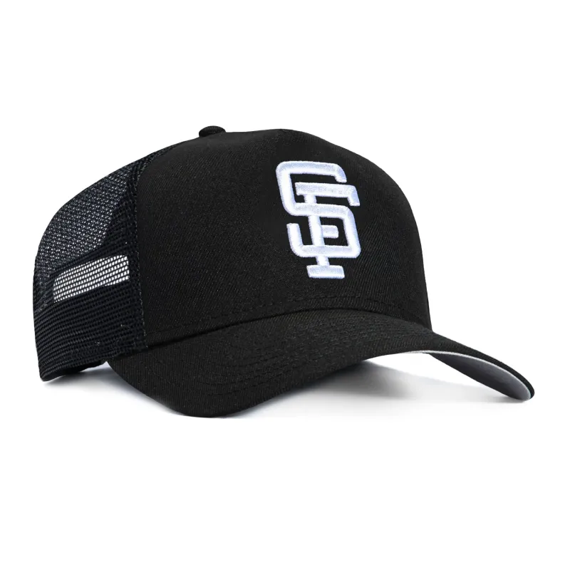 New Era 9Forty A-Frame San Francisco Giants 1983 Trucker Snapback Hat - Black, White sold by Hat Club