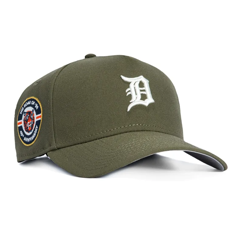 New Era 9Forty A-Frame Detroit Tigers 1984 World Series Patch Snapback Hat - Olive, Ivory sold by Hat Club