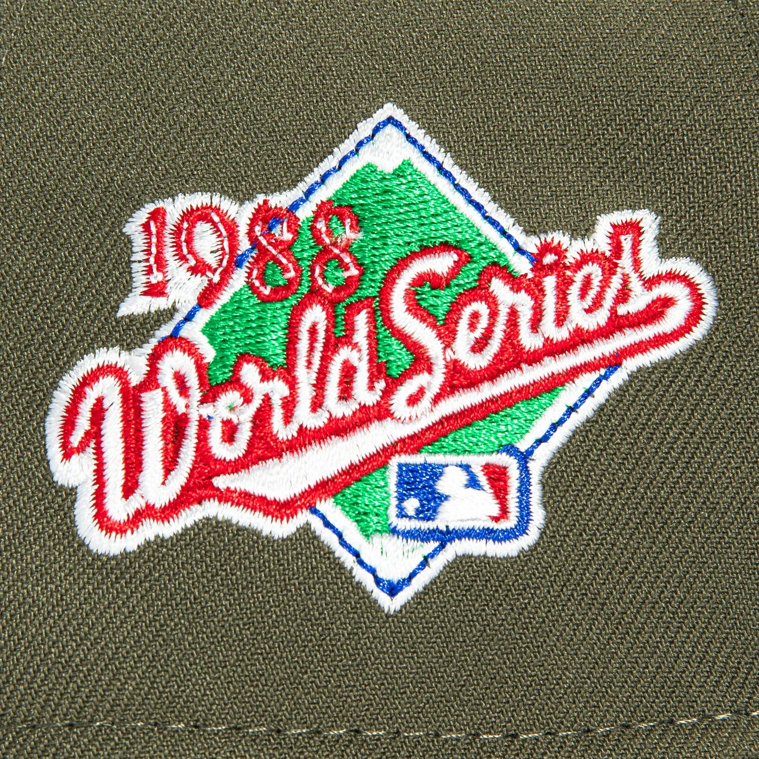 New Era 9Forty A-Frame Los Angeles Dodgers 1988 World Series Patch Snapback Hat - Olive, Ivory sold by Hat Club product image thumbnail 4