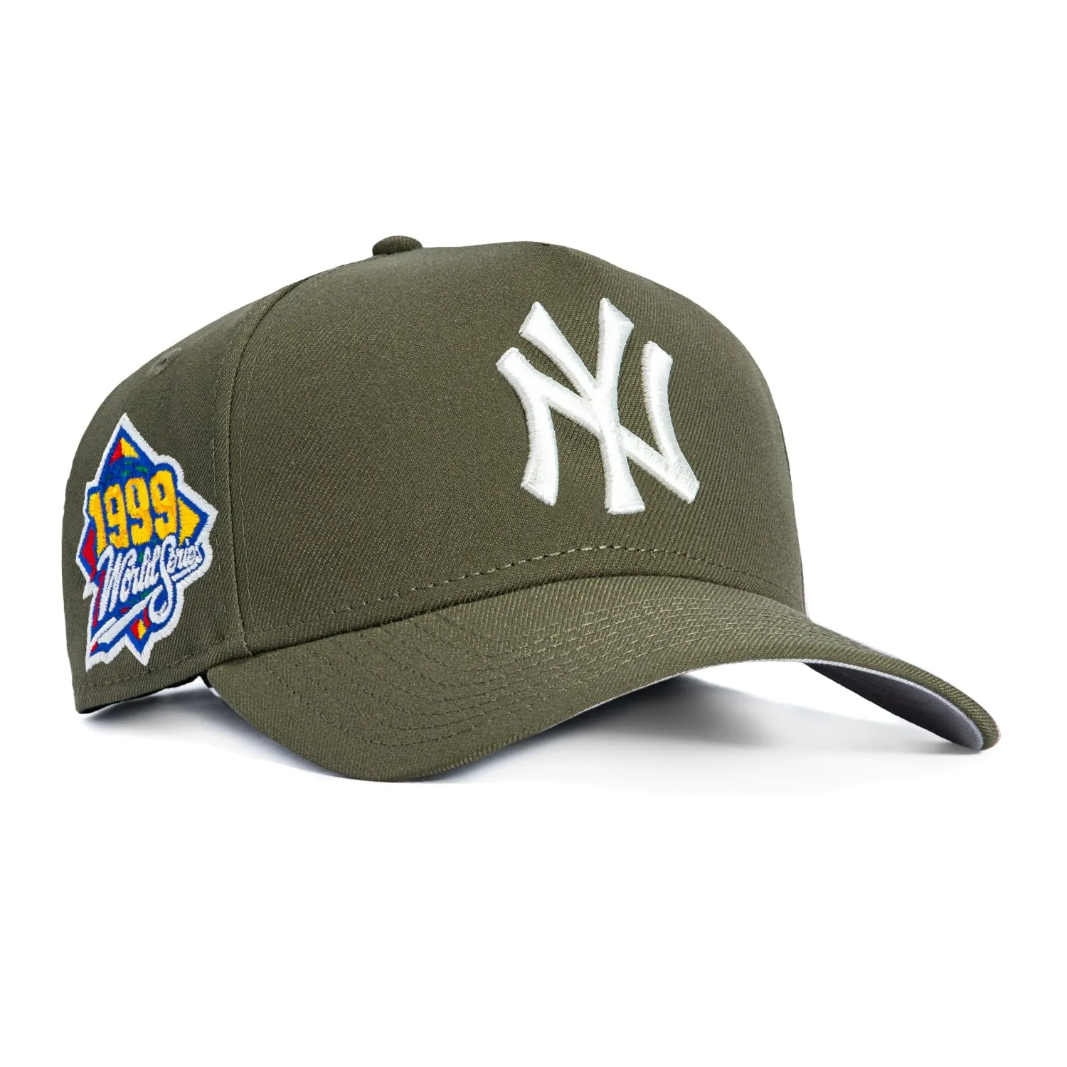 New Era 9Forty A-Frame New York Yankees 1999 World Series Patch Snapback Hat - Olive, Ivory sold by Hat Club