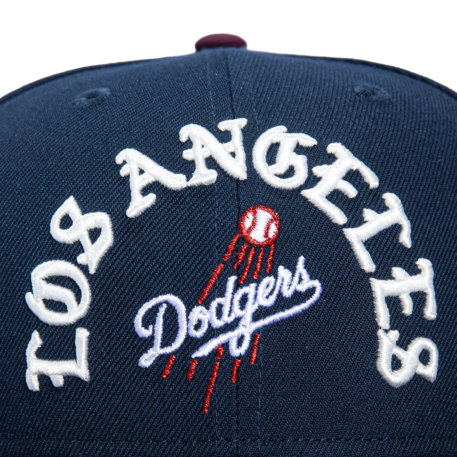 New Era 59Fifty Los Angeles Dodgers Old English Arch Hat - Navy, Maroon sold by Hat Club product image thumbnail 4
