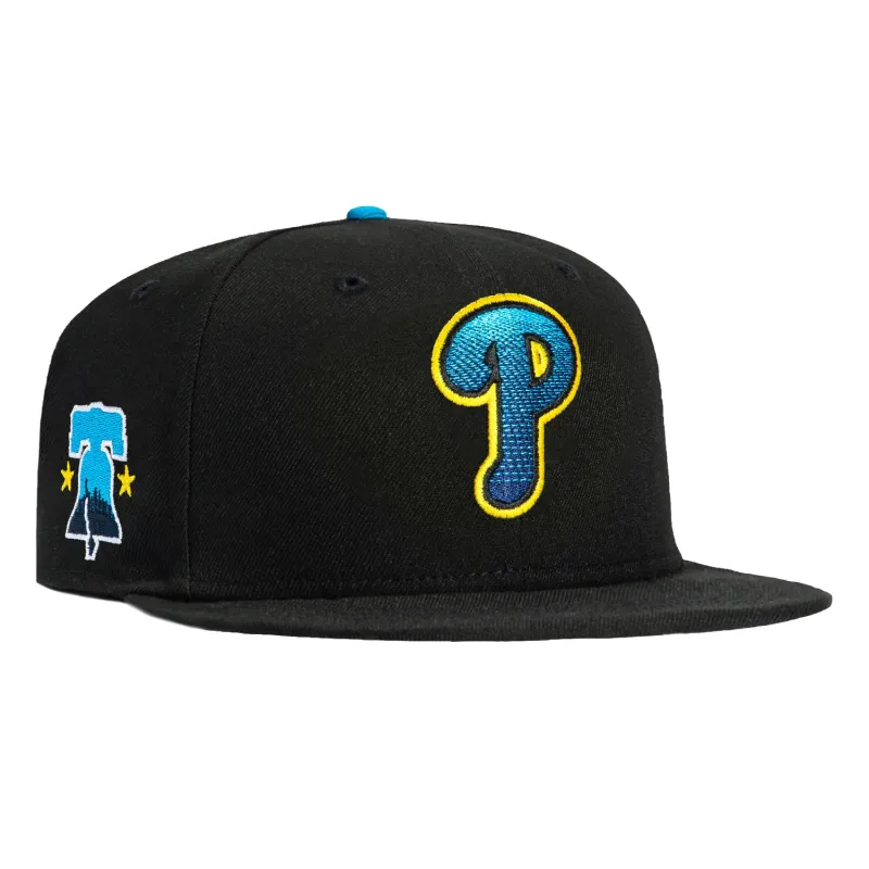 New Era 59Fifty Philadelphia Phillies City Connect Patch Hat - Black, Neon Blue, Yellow sold by Hat Club