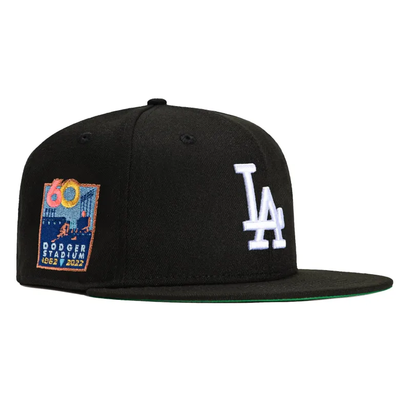 New Era 59Fifty Los Angeles Dodgers 60th Anniversary Stadium Patch Hat -  Black, White made by New Era