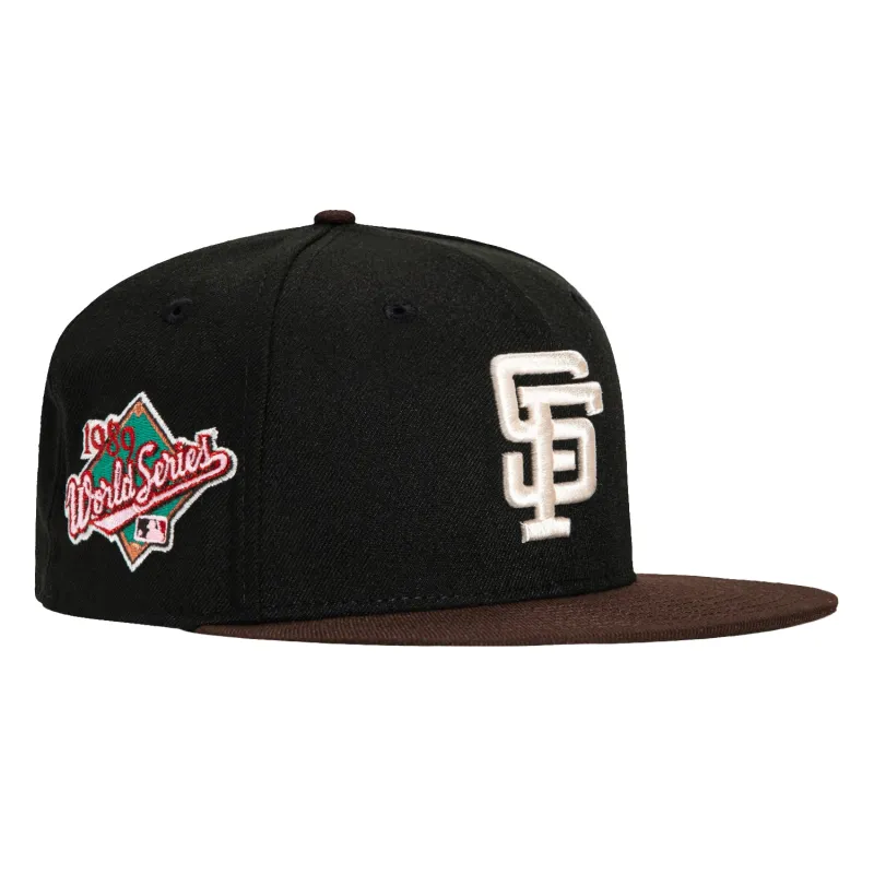 New Era 59Fifty San Francisco Giants 1989 World Series Patch Hat - Black, Brown sold by Hat Club