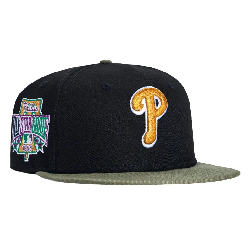 New Era 59Fifty Philadelphia Phillies 1996 All Star Game Patch Pink UV Hat - Navy, Olive sold by Hat Club