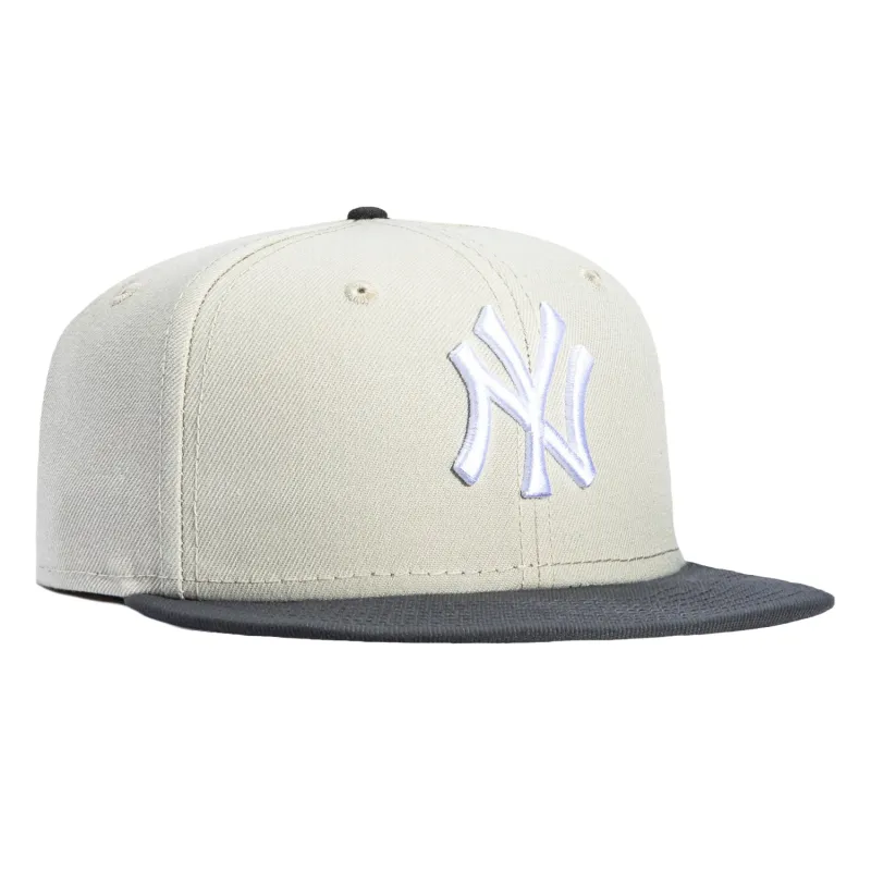 New Era 59Fifty New York Yankees Hat - Stone, Graphite, White sold by Hat Club