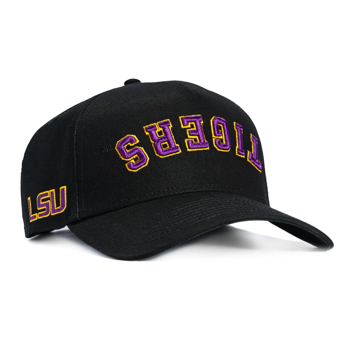 No Rivals LSU Tigers Logo Patch Upside Down Arch Snapback Hat - Black sold by Hat Club