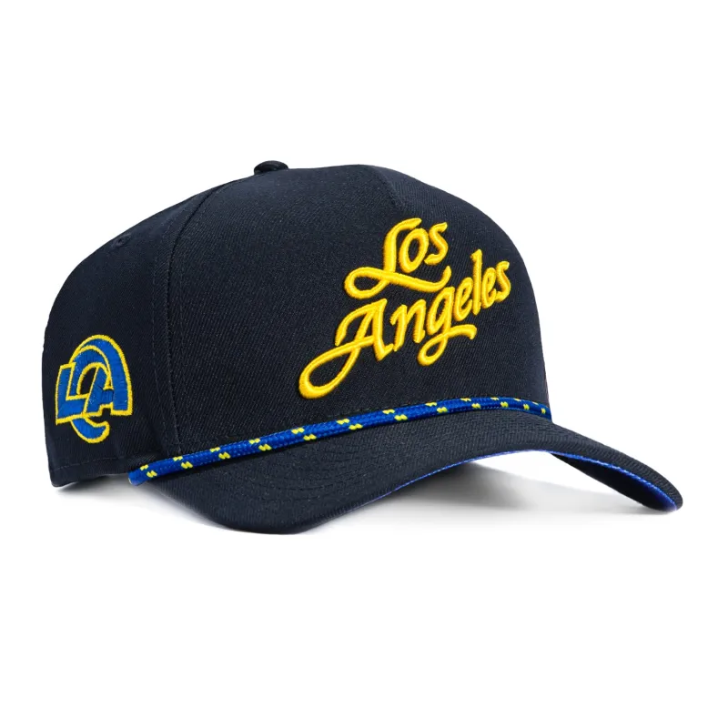 New Era 9Forty M-Crown Los Angeles Rams Logo Patch Snapback Hat - Navy made by New Era