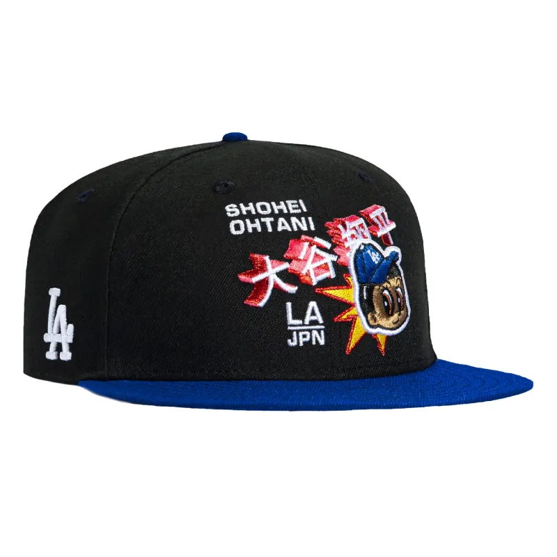 New Era 59Fifty Los Angeles Dodgers Logo Patch Ohtani Anime Hat - Black, Royal sold by Hat Club
