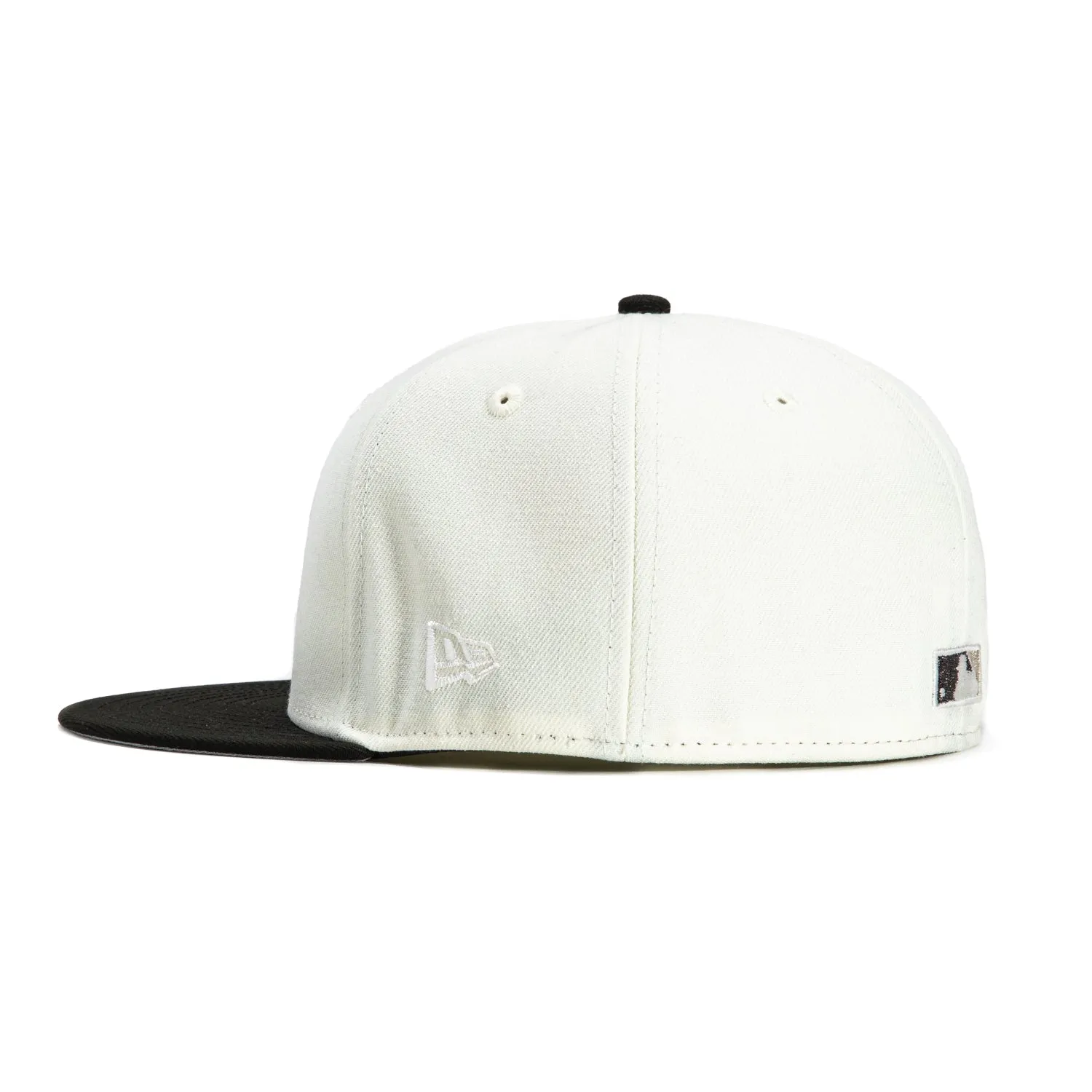 New Era 59Fifty Los Angeles Dodgers 2020 World Series Champions Patch Upside Down Hat - White, Black, Metallic Silver sold by Hat Club product image thumbnail 3