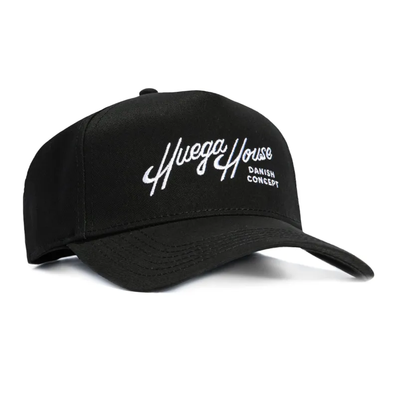 Huega House Retro Script Snapback Hat - Black made by Huega House