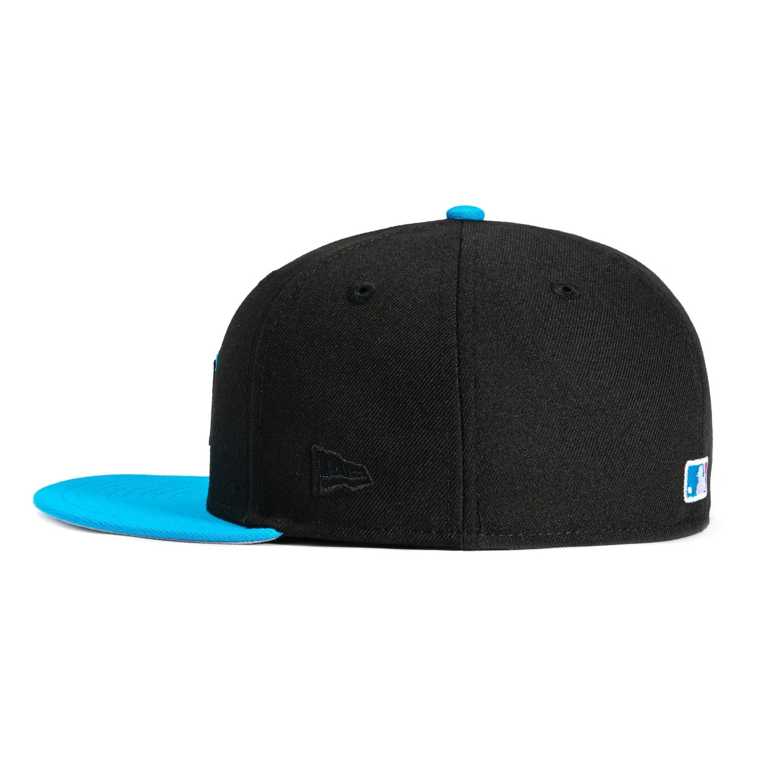 New Era 59Fifty Miami Marlins 2025 City Connect M Hat - Black, Neon Blue, Red sold by Hat Club product image thumbnail 3