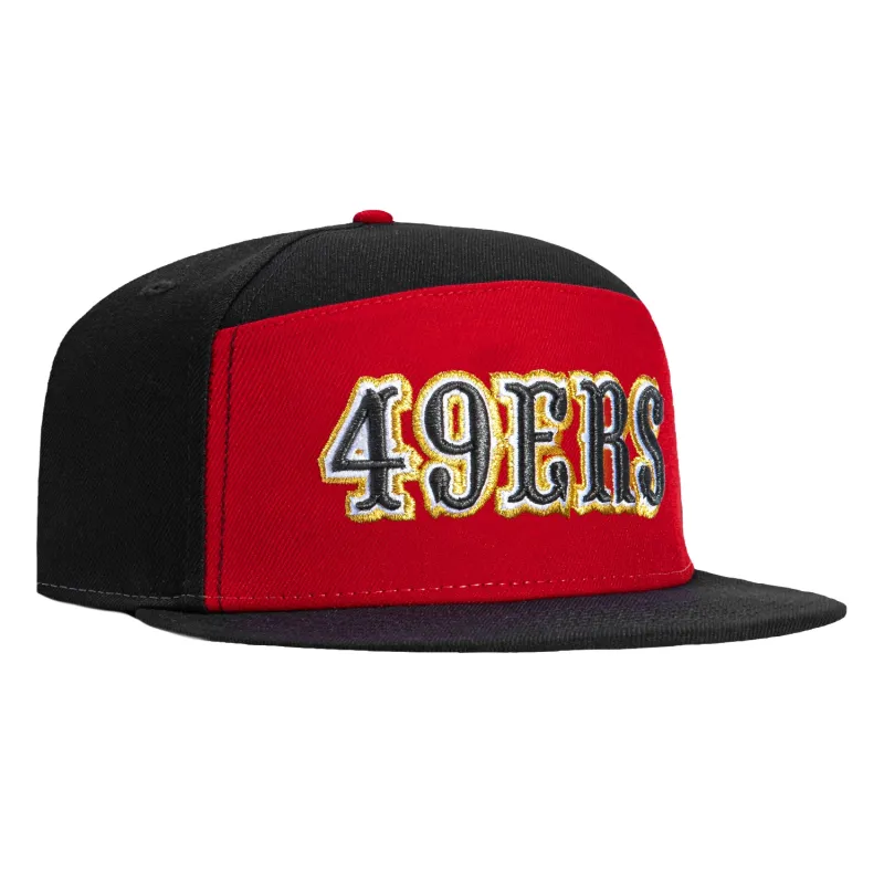 New Era 59Fifty Split Panel San Francisco 49ers Word Hat - Red, Black sold by Hat Club