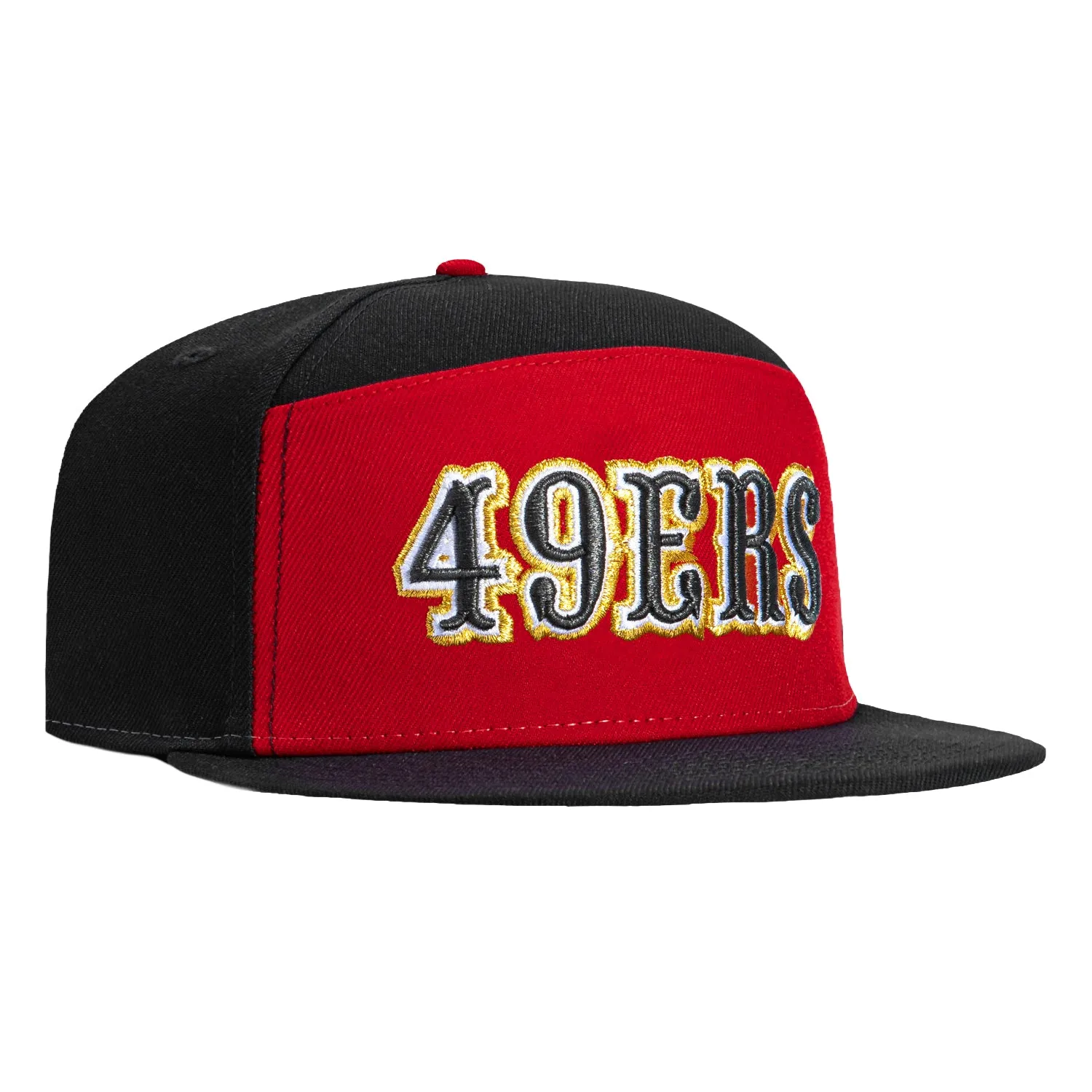 New Era 59Fifty Split Panel San Francisco 49ers Word Hat - Red, Black sold by Hat Club