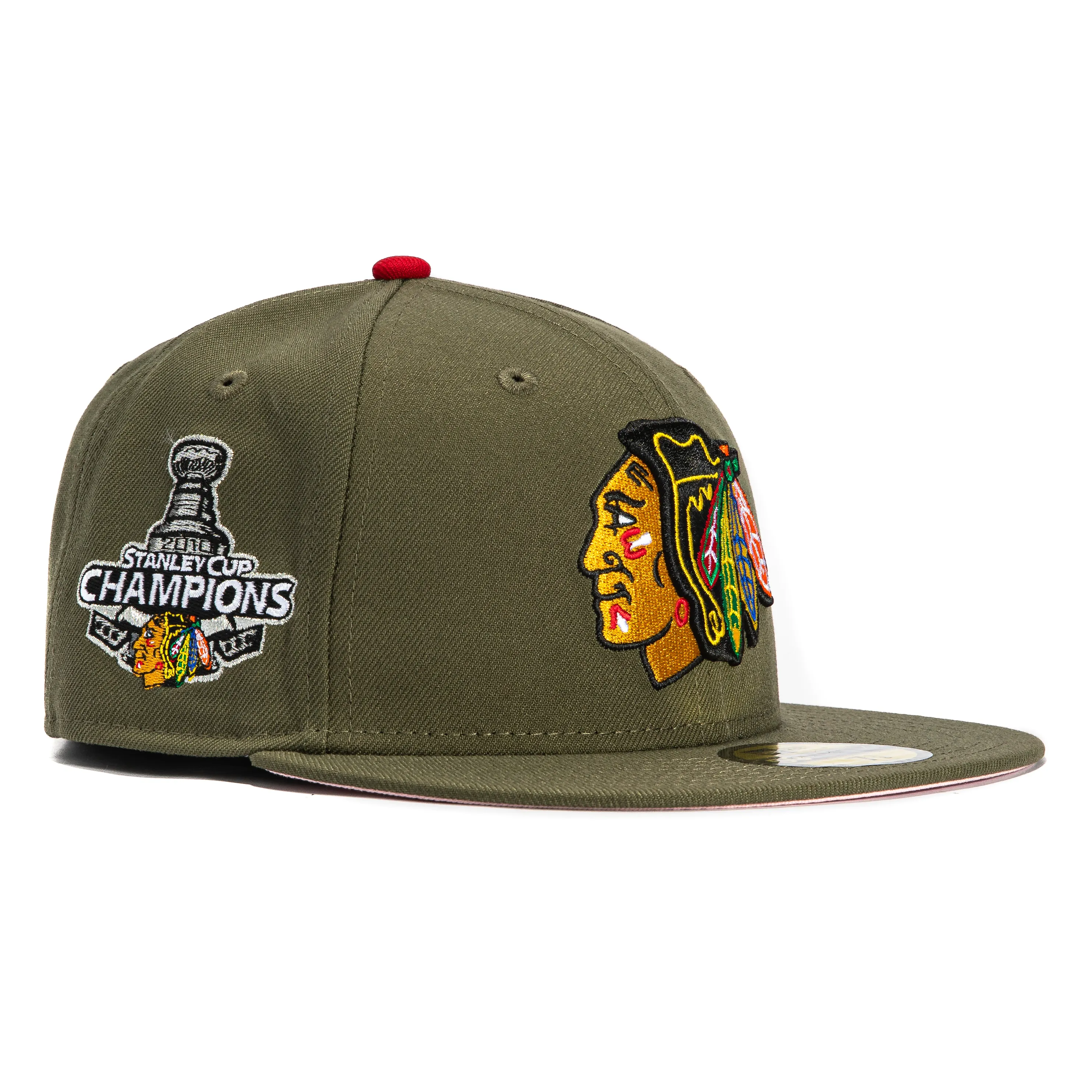 New Era 59Fifty Chicago Blackhawks 2010 Stanley Cup Patch Hat - Olive sold by Hat Club