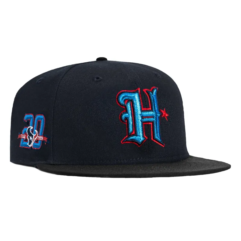 New Era 59Fifty Houston Texans 20th Anniversary Patch H Hat - Navy, Black sold by Hat Club