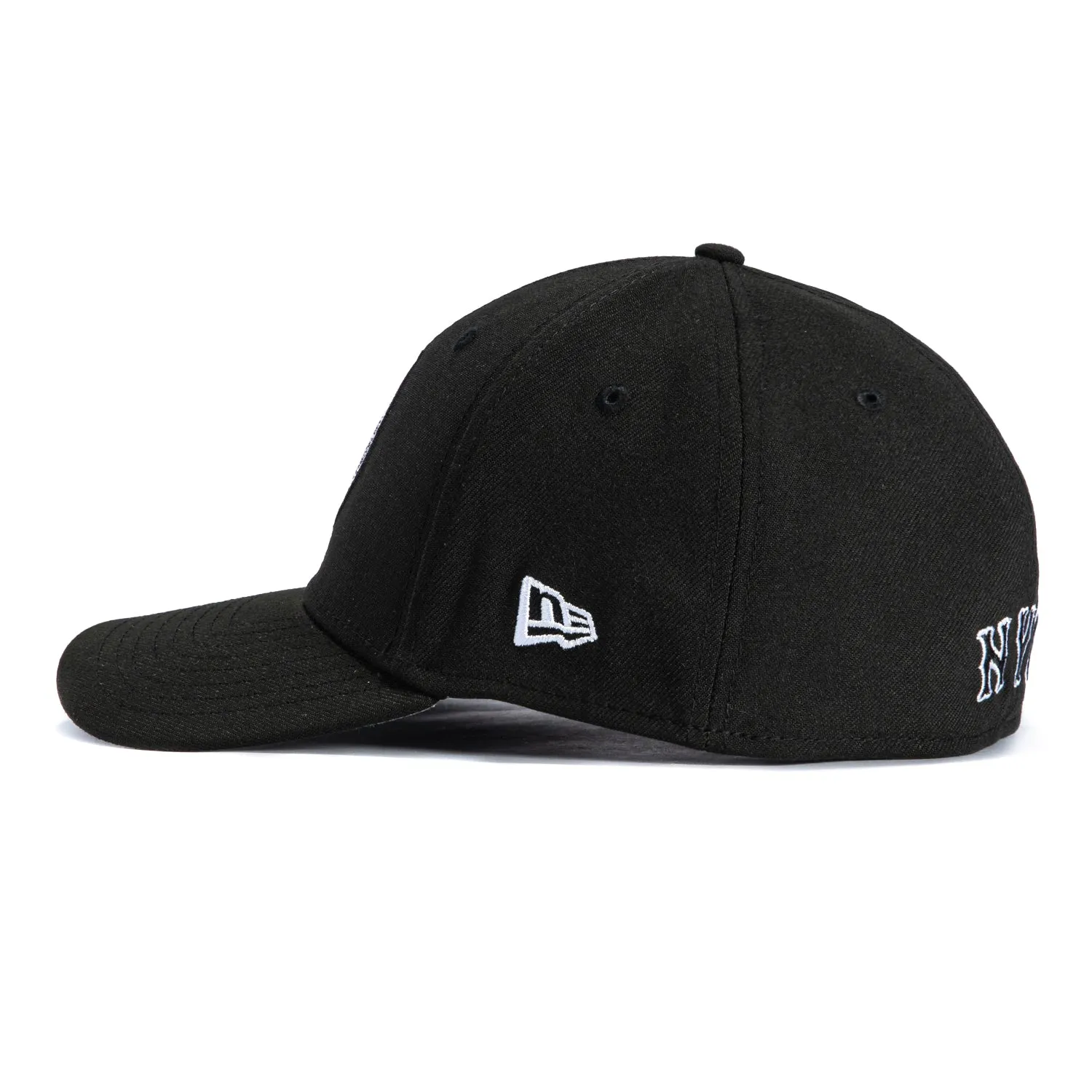 New Era 39Thirty New York Mets Stretch Fitted Hat - Black, White sold by Hat Club product image thumbnail 2