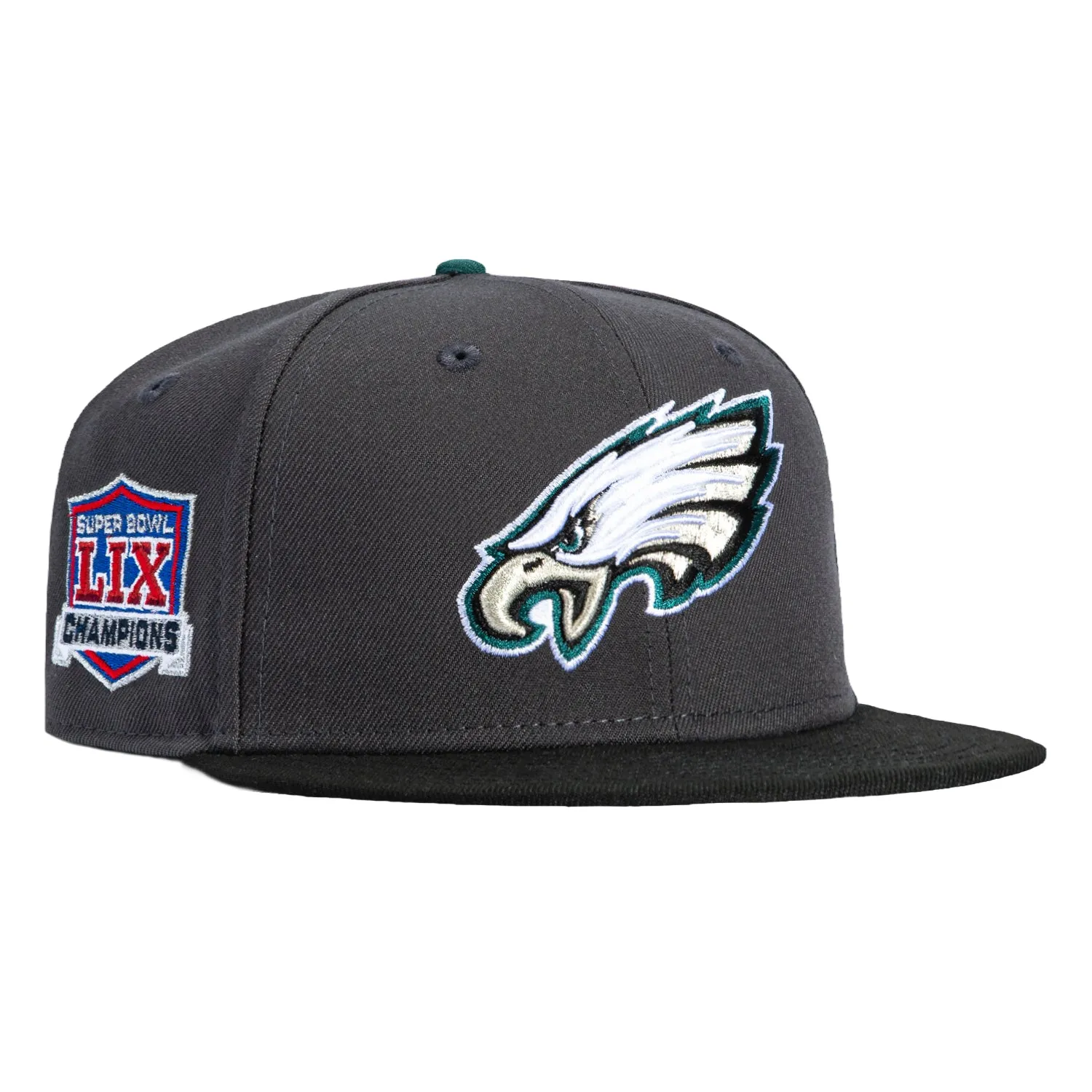 New Era 59Fifty Philadelphia Eagles 2025 Super Bowl Championship Patch Hat - Graphite, Black sold by Hat Club